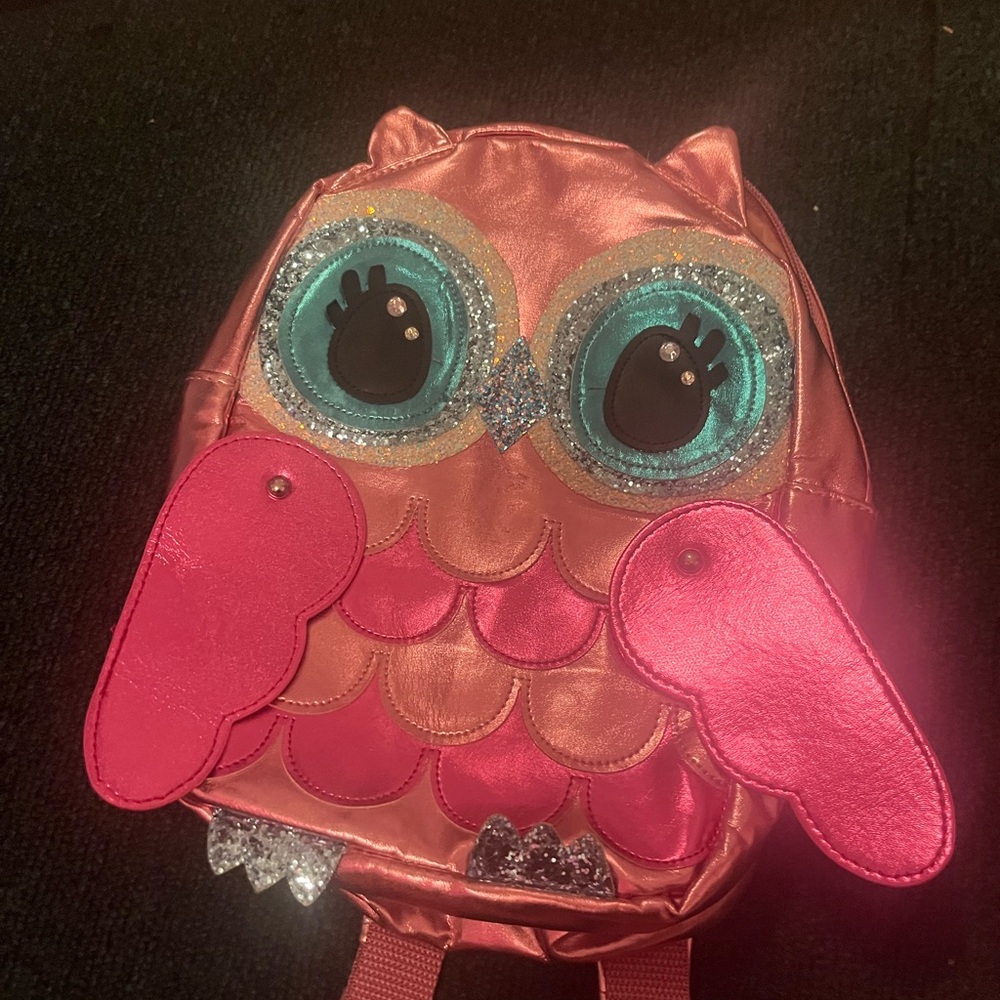 Shimmering Pink Owl Kids Backpack
